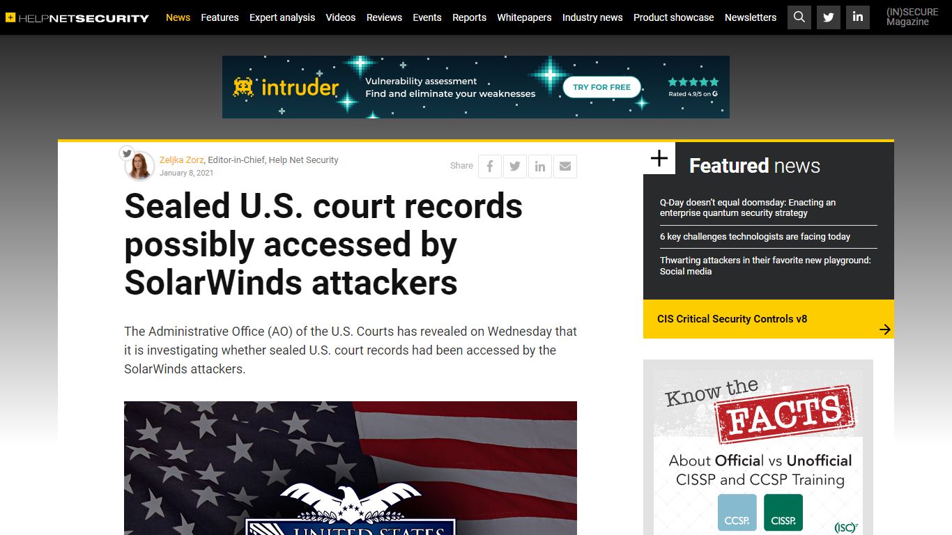 Sealed U.S. court records possibly accessed by SolarWinds attackers ...