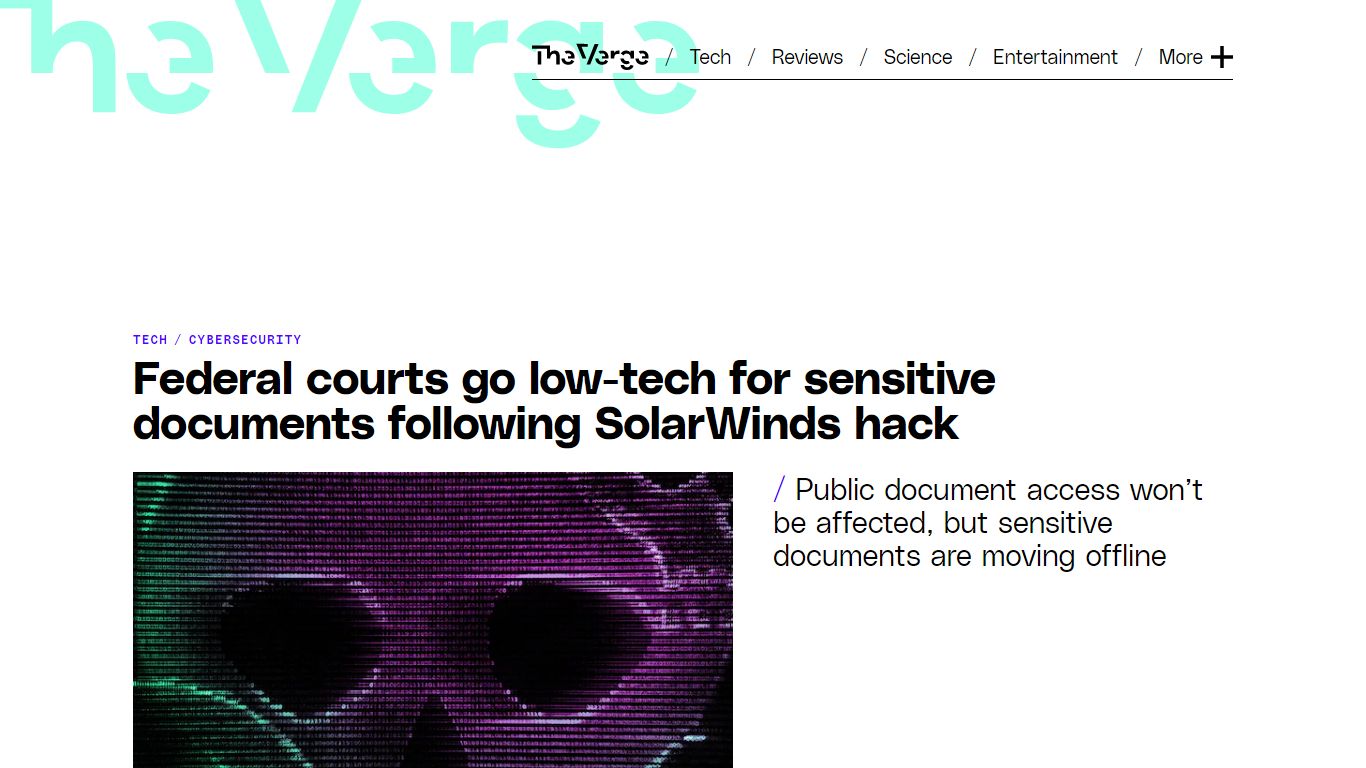 Federal courts go low-tech for sensitive documents following SolarWinds ...